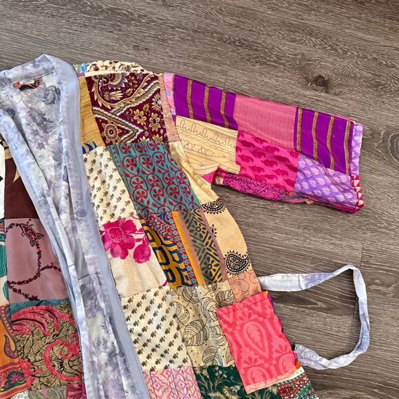 Made in India Silk Patchwork Robe - Picture 3 of 7